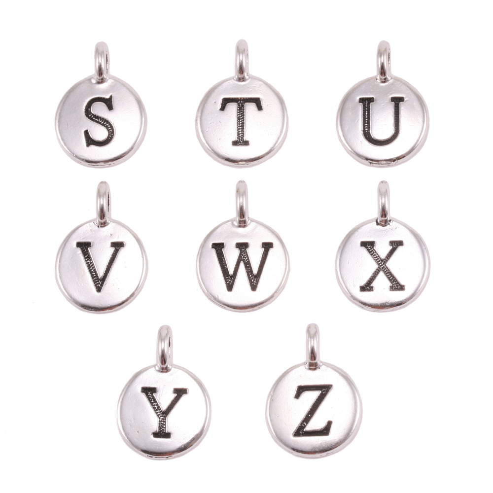 Charms & Solderable Accents Silver Plated Letter V Charm